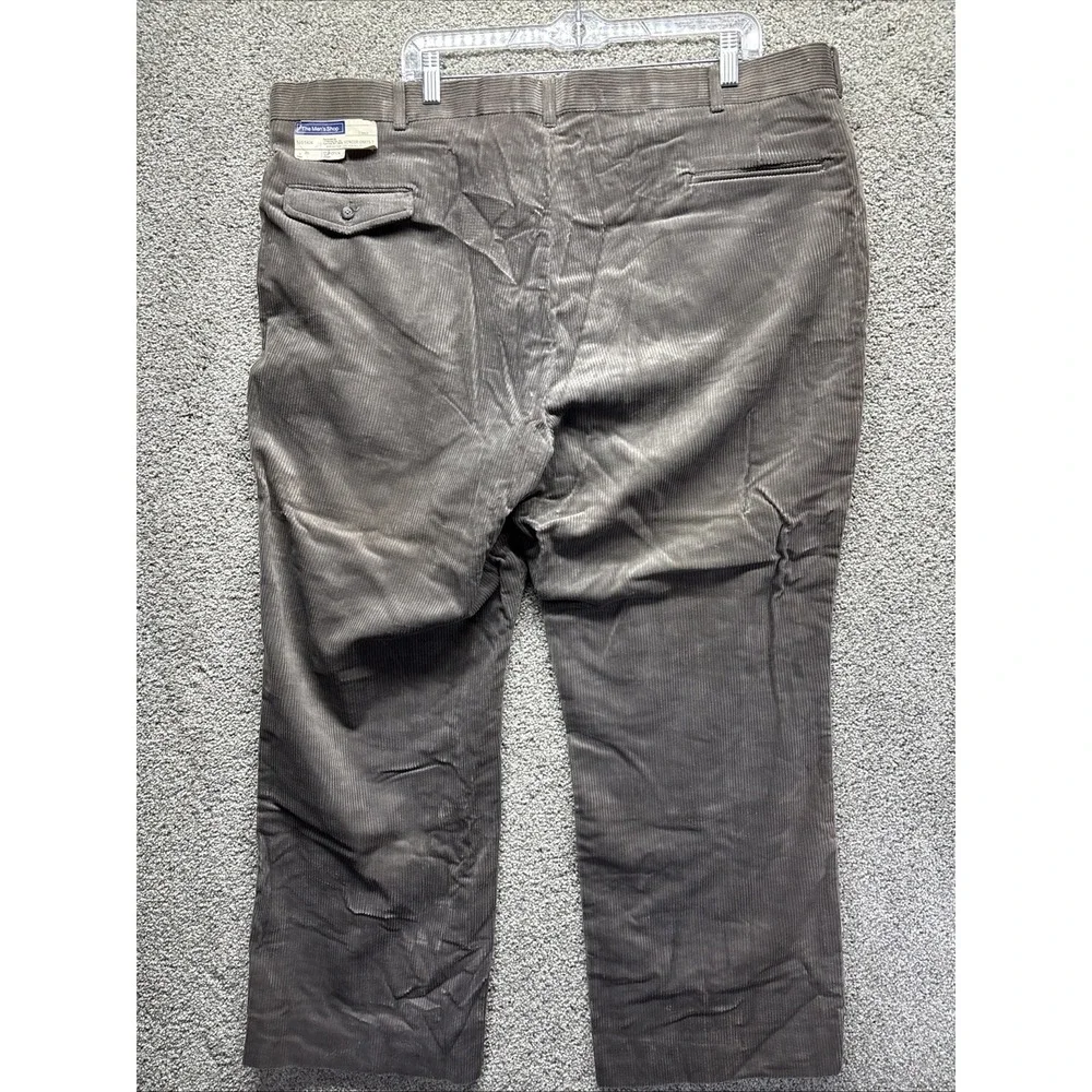The JC Penney Men's Shop Slack Flat Corduroy Dress Pants Men's Gray 44x30 NWT**